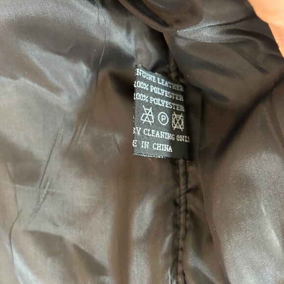 Vtg Leather Works Vest XL Black Patchwork Leather Snap Front Biker Moto USA - Picture 12 of 12